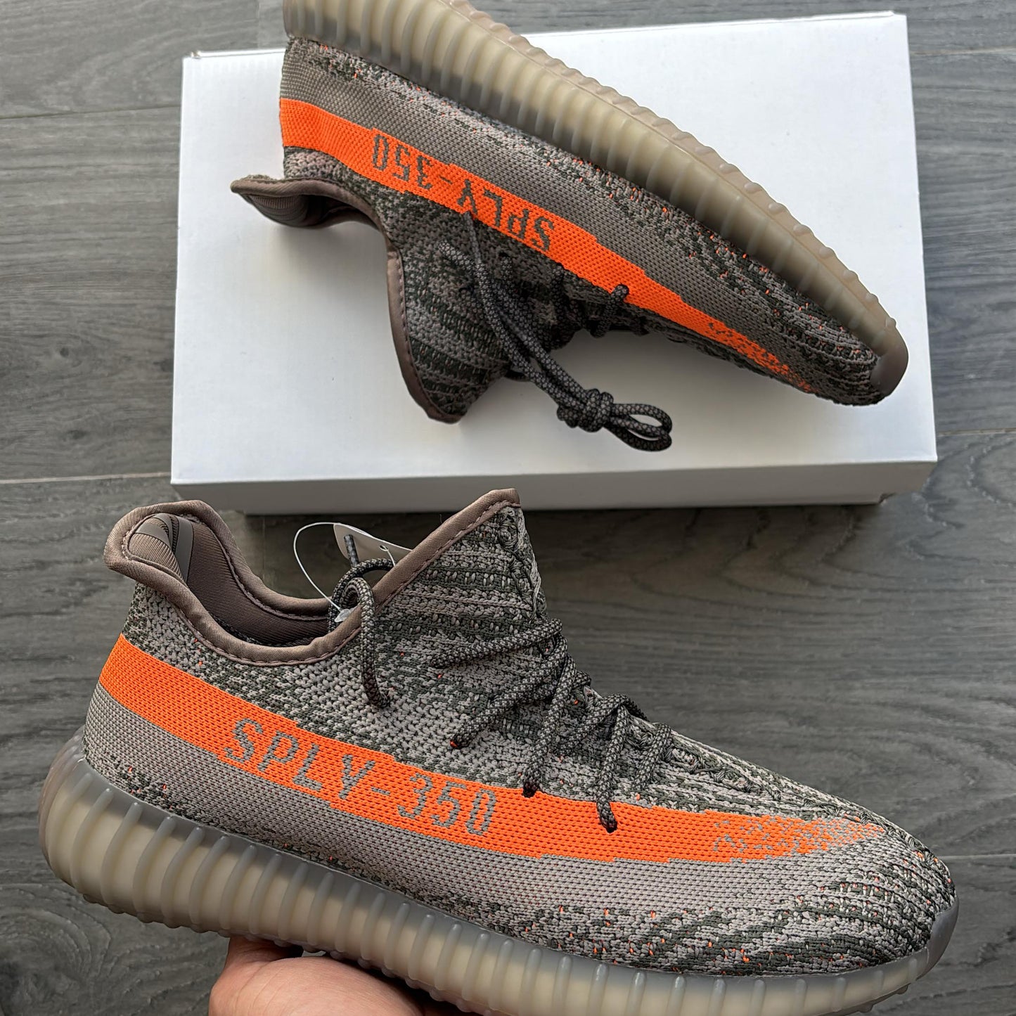 Adidas v2 350 Grey Orange first copy shoes