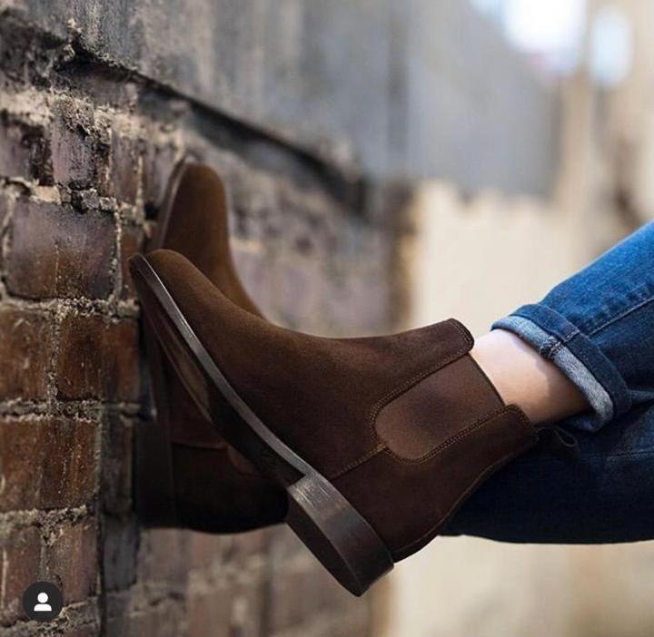 Chelsea Boots Suede Leather For Men Shoes