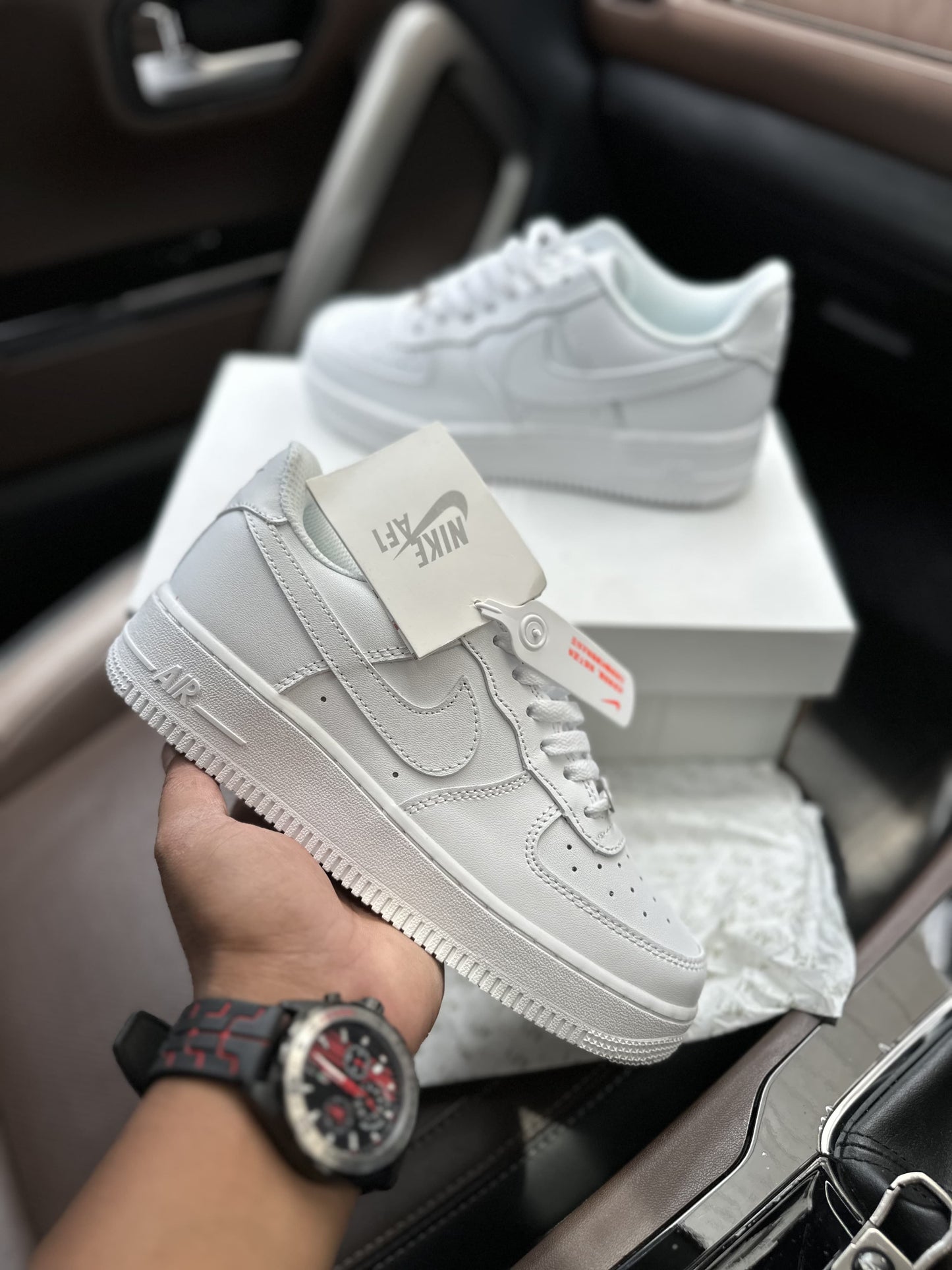Nike Airforce 1 low Top Leather Quality White First Copy Shoes