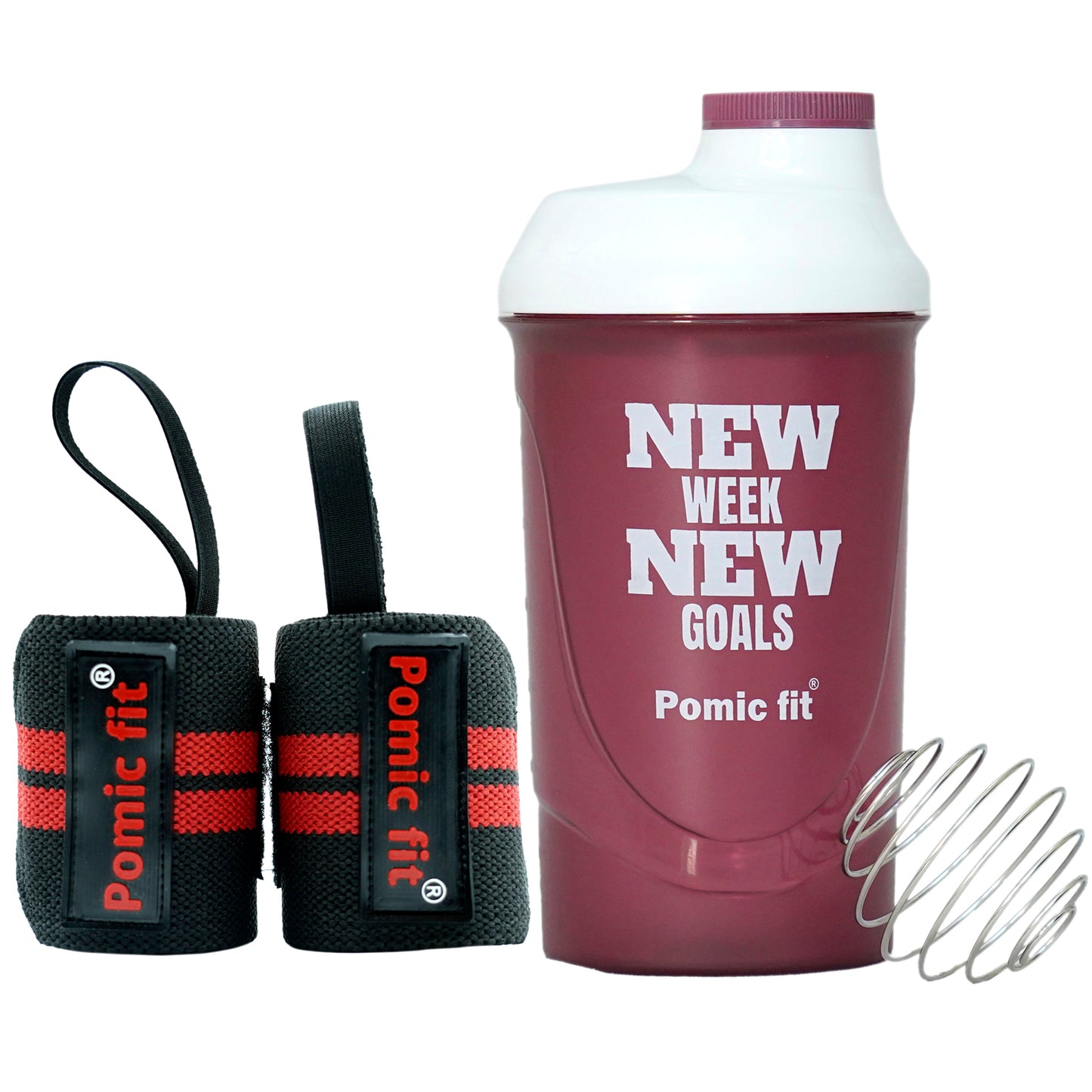 Combo Set Wrist Band Support Straps for Gym Shaker