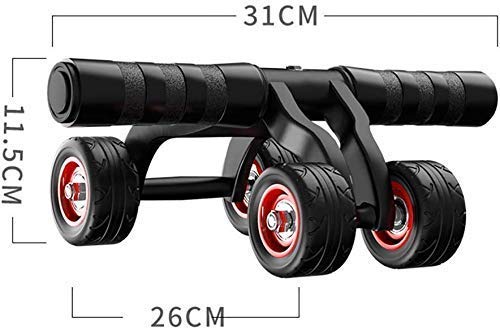 Ab Roller Wheel Ab Roller with Knee Pad Unisex 4 Wheel AB Wheel Roller Abdominal Workout Fitness Exercise Equipment For Men and Women