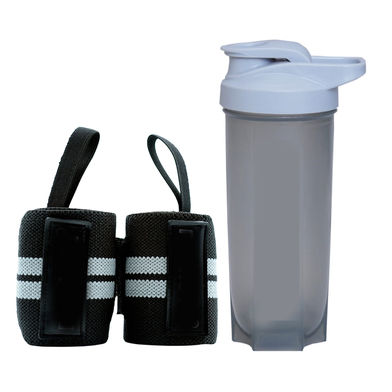 Combo Set Wrist Band Support Straps & Gym Shaker