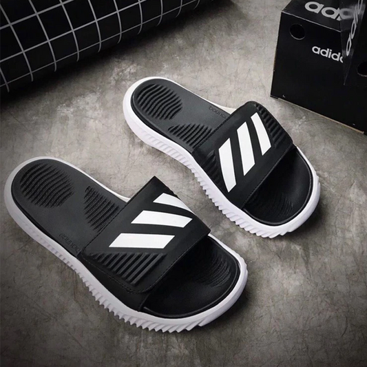 Alpha Bounce First Copy Slipper Black & White