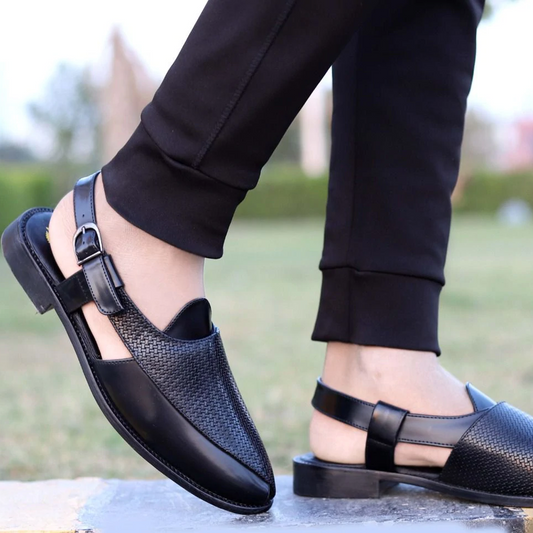 Ethic Woven Leather Peshawari Sandals