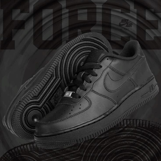 Nike Airforce 1 low Top Leather Quality Black First Copy Shoes