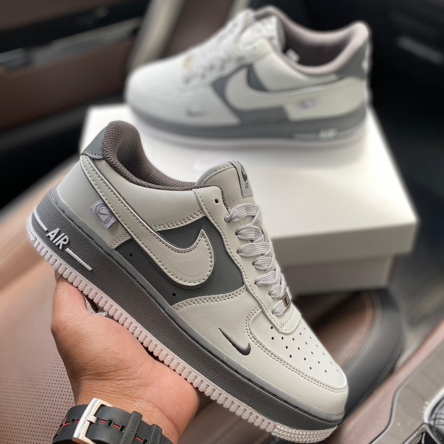 Nike Airforce 1 Low Grey Mattalic First Copy Shoes