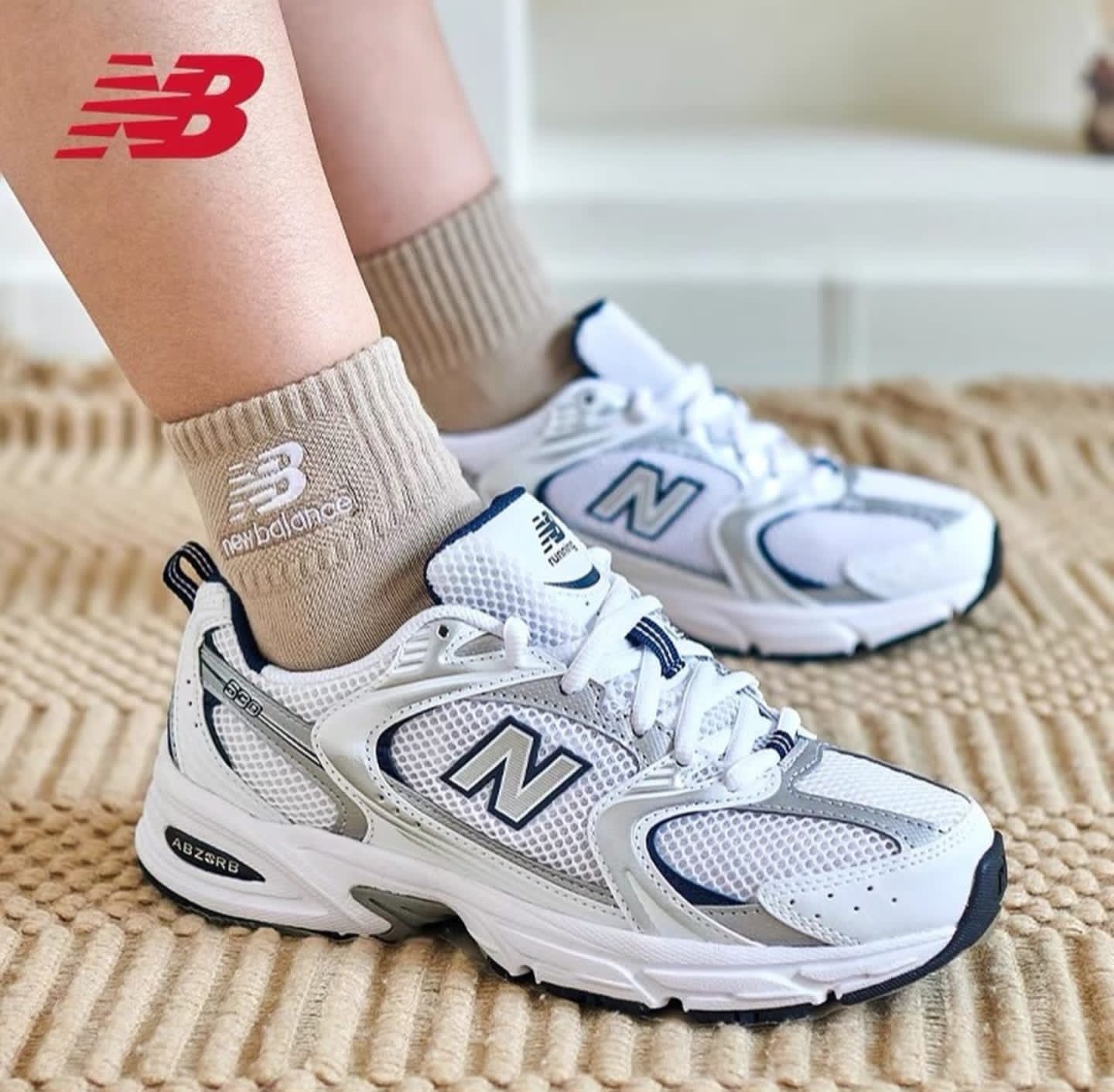 New Balance 530 White/Silver First Copy Shoes