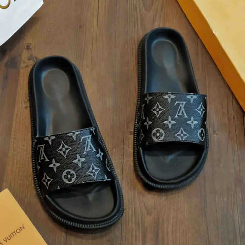 Copy of LOUIS VUITTON MEN PALM SLIPPERS Brown dashingboot