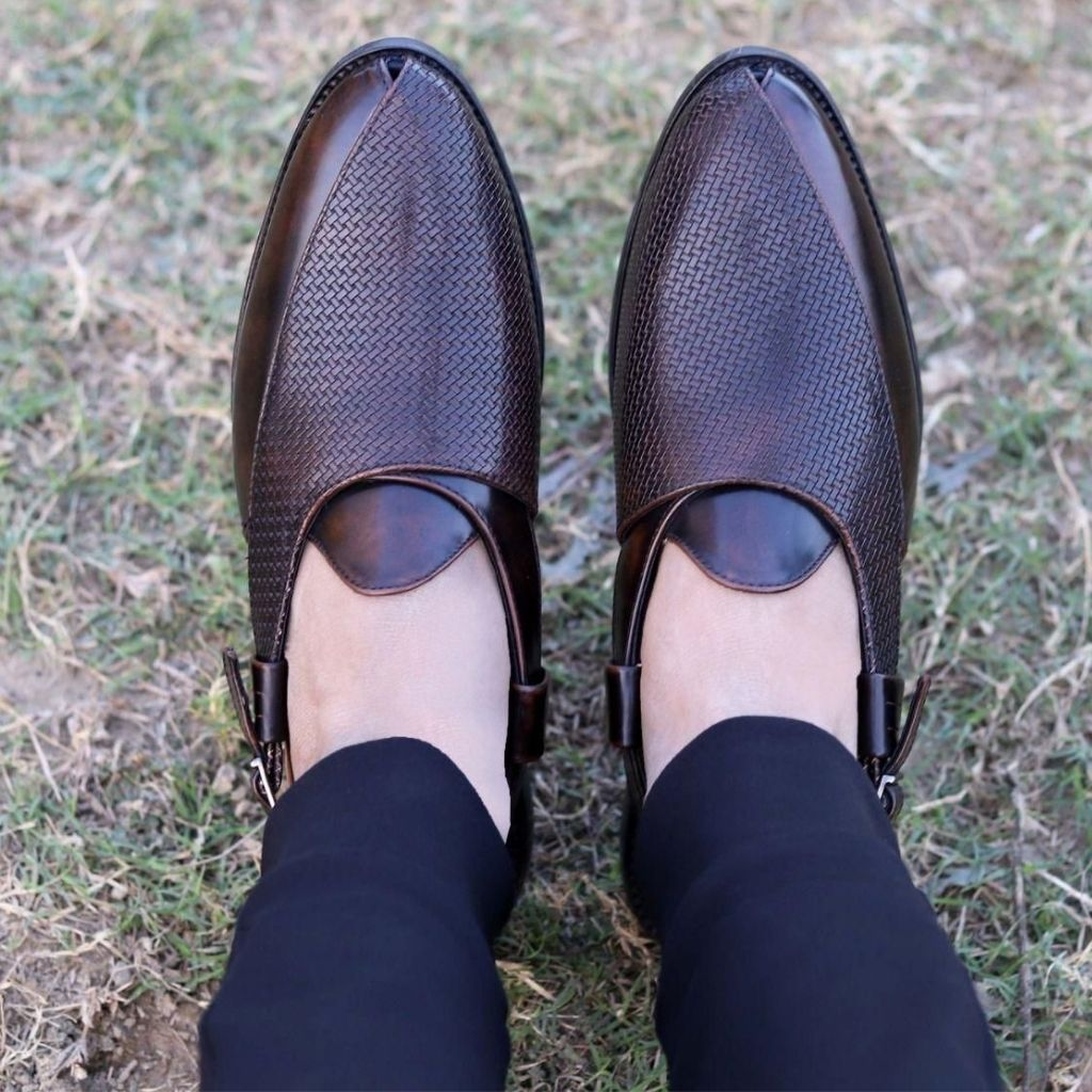 Ethic Woven Leather Peshawari Sandals